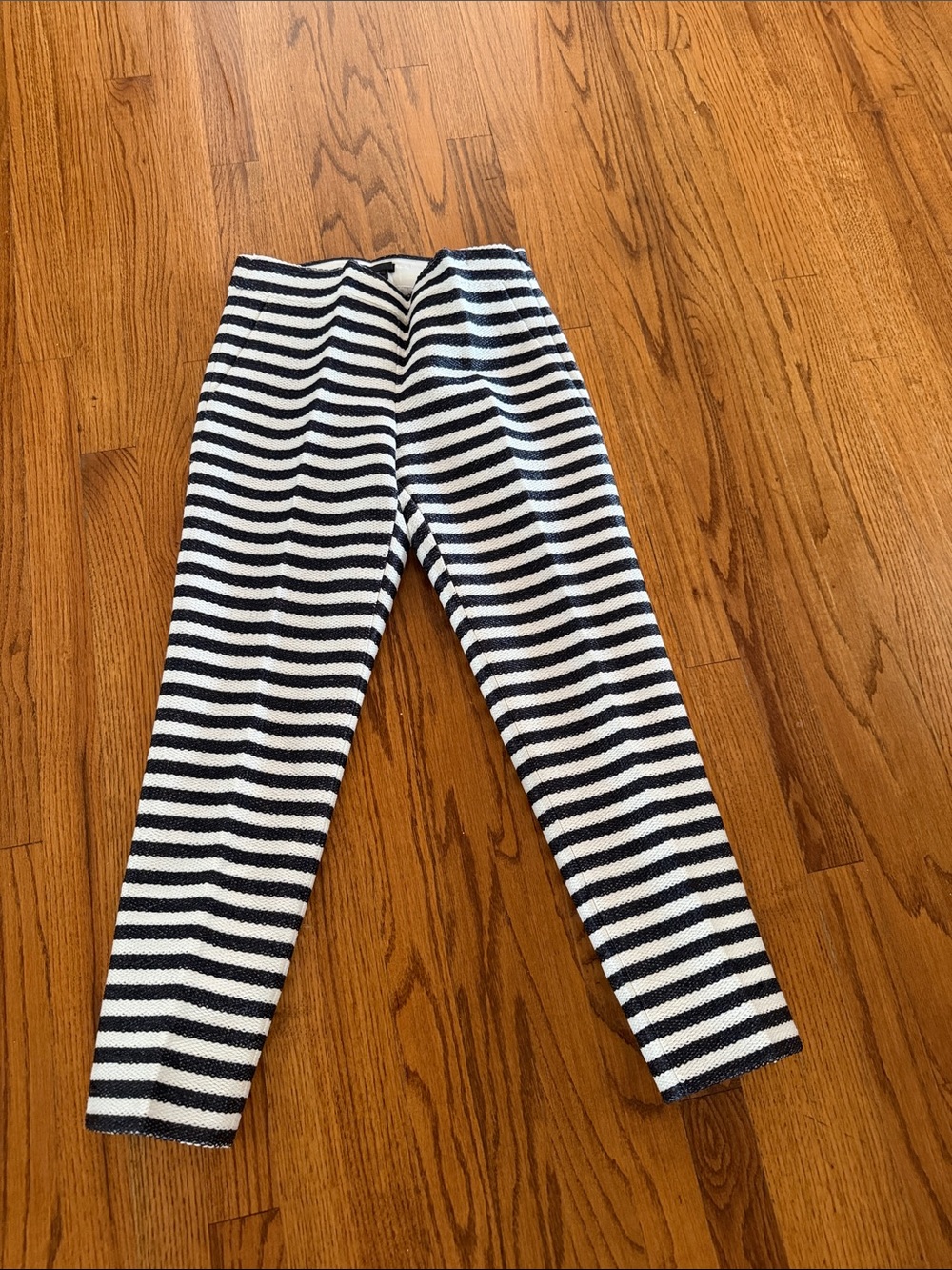 J. Crew Black and White Striped Kids Leggings